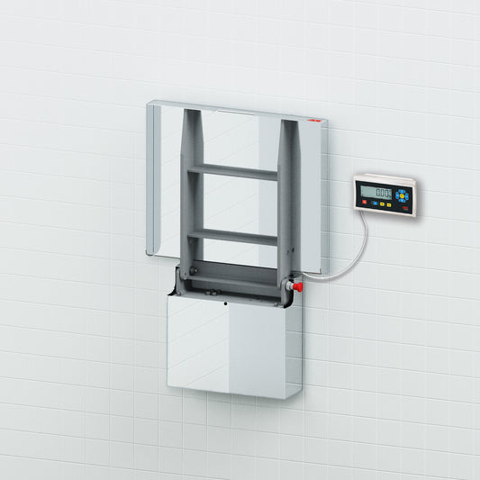 NEU Wandwaage ADE TerrexL+STAN07 (auch geeicht) | mit Anschlagleiste | Höchstlast: 60/150 kg - hochgeklappt