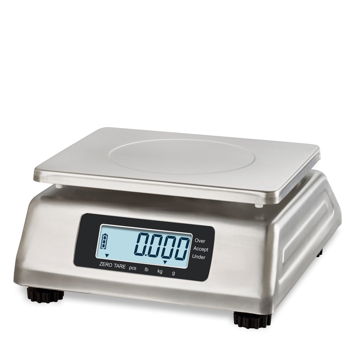 Edelstahl-Kompaktwaage ADE KWE-IP65 | beidseitige Displays | Höchstlast: 3 kg | 4 wählbare Ziffernschritte | Rückseite