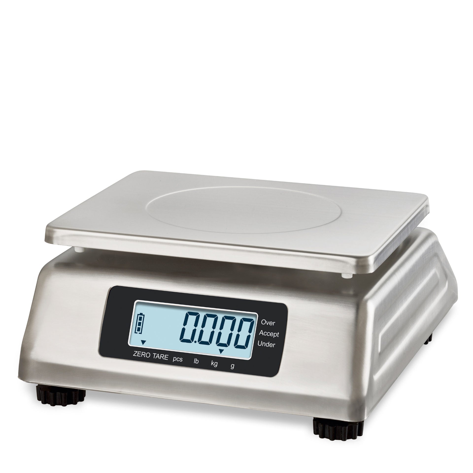 Edelstahl-Kompaktwaage ADE KWE-IP65 | beidseitige Displays | Höchstlast: 3 kg | 4 wählbare Ziffernschritte  | Rückseite