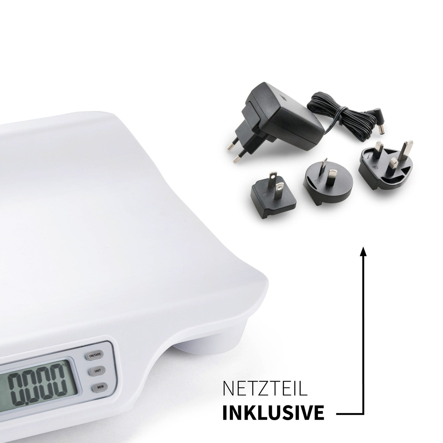 Babywaage mit großflächiger Wiegeschale - Netzteil inklusive - ADE M112600 -