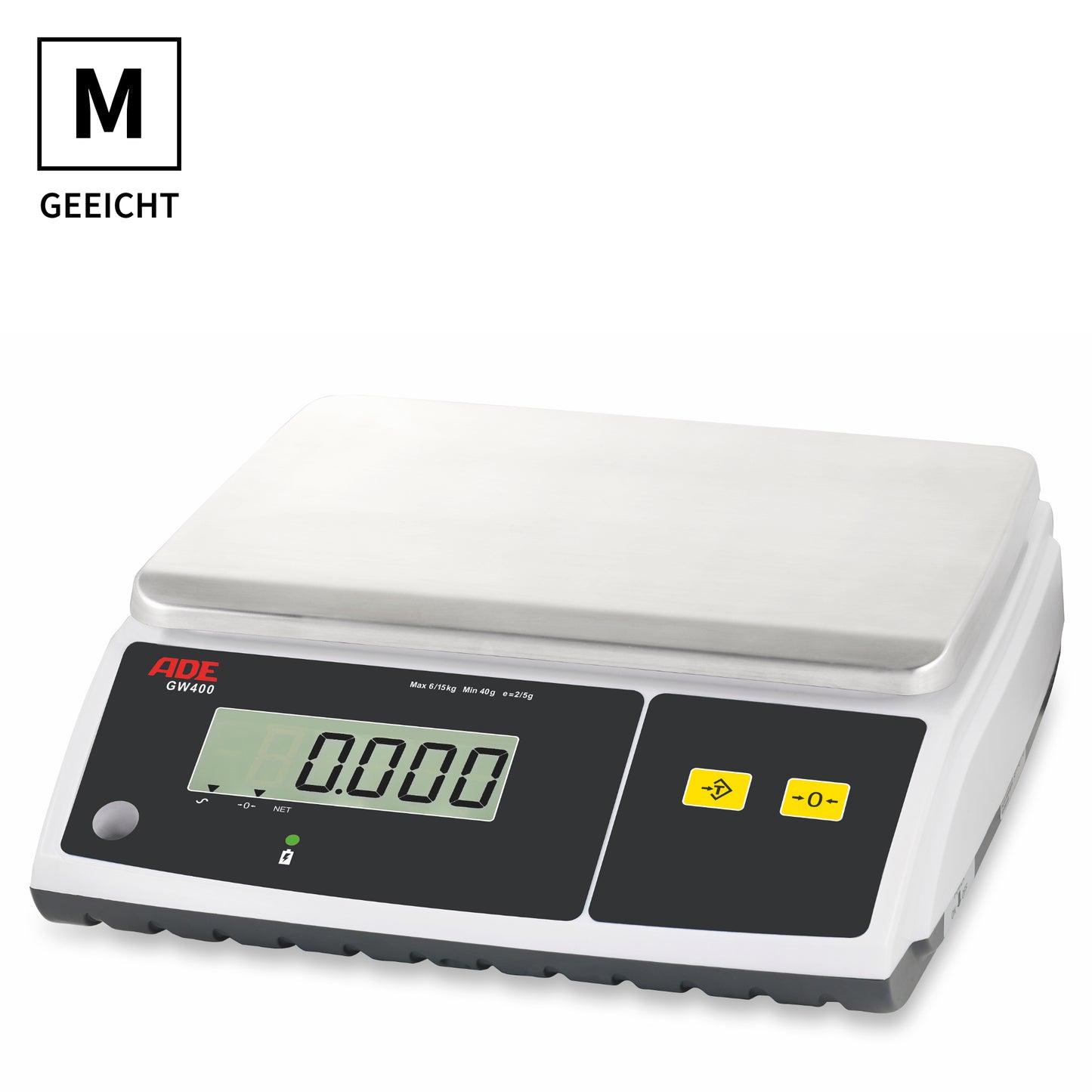 Geeichte Zweibereichs-Kompaktwaage ADE GW400 | Höchstlast: 6 kg | Ziffernschritt: 1 g < 3 kg > 2 g