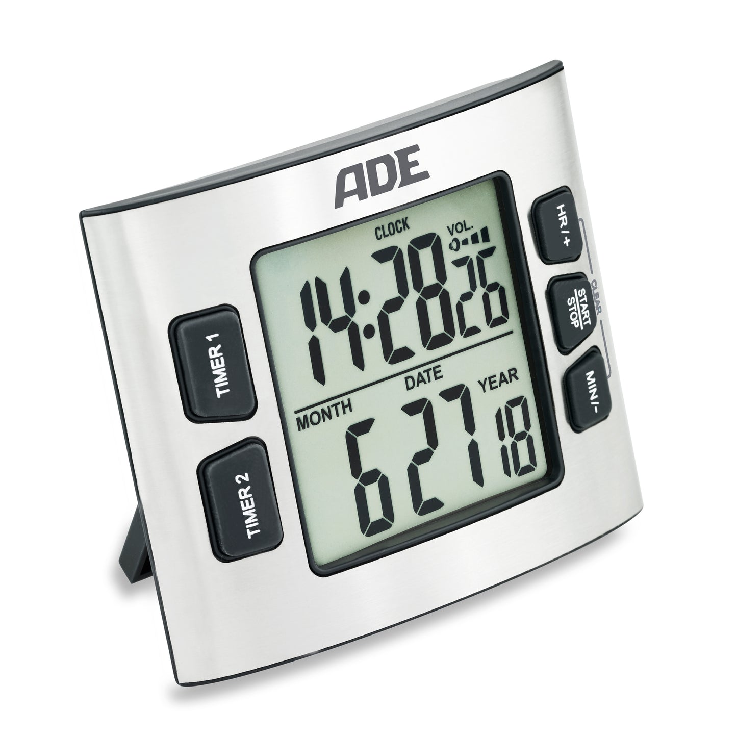 Timer Dual-Küchentimer ADE KT102 | mit Edelstahl Frontblende | Akustischer Alarm