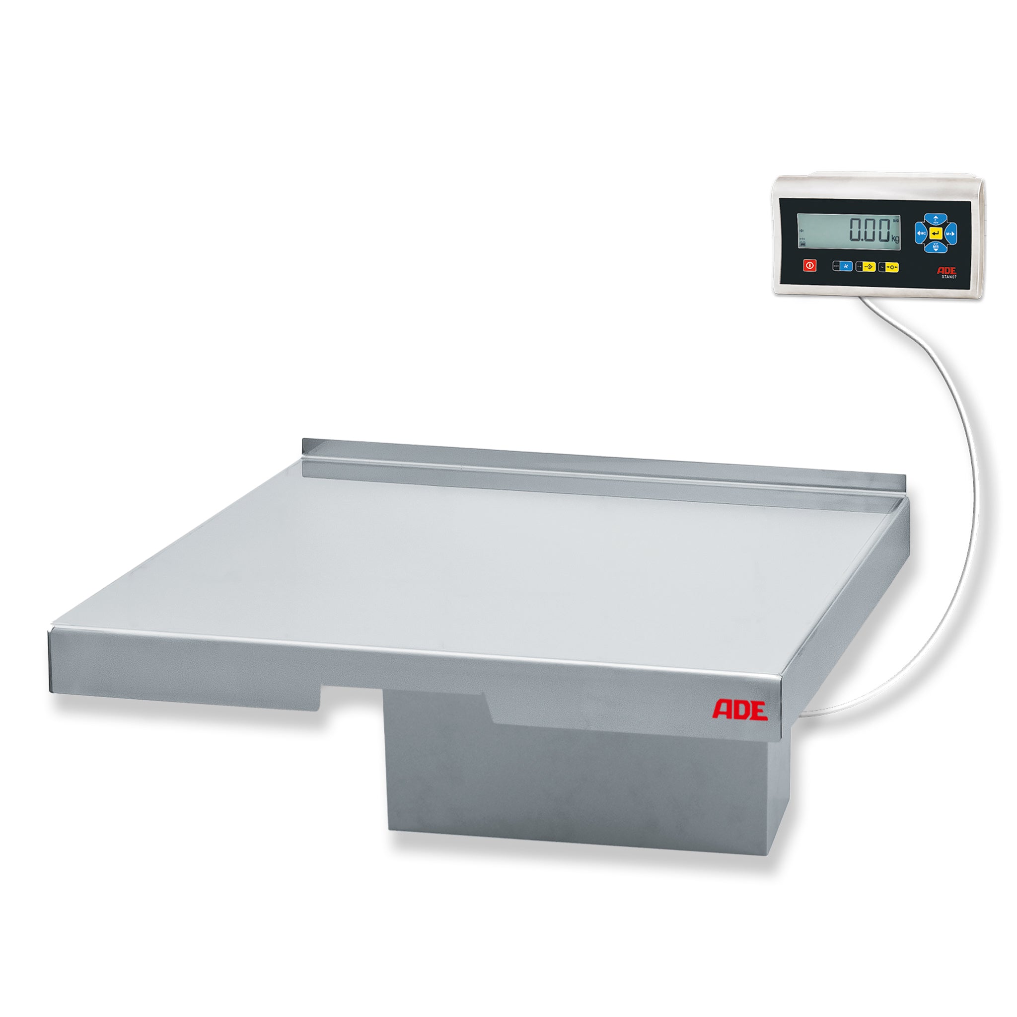 Wandwaage ADE TERREX-L + STAN07 mit Anschlagleiste | optional geeicht / mit Edelstahl-Wägezelle IP68 | Höchstlast: 60/150 kg