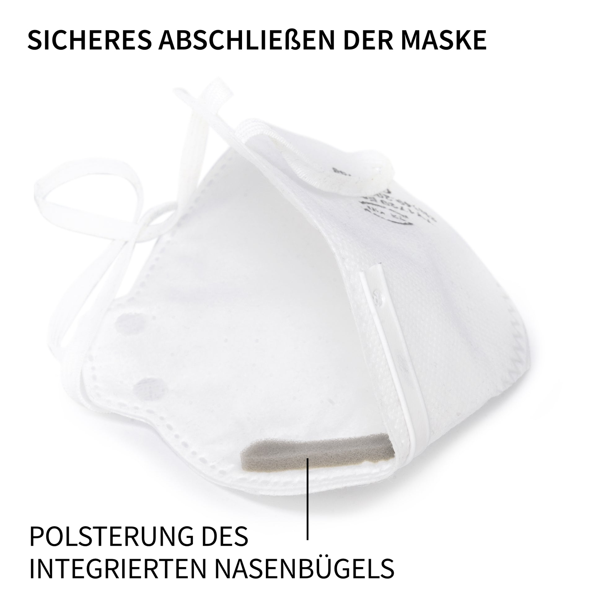 Atemschutzmaske FFP2 | nach PSA zertifiziert | 5-lagig | mit Gummibändern | Polsterung