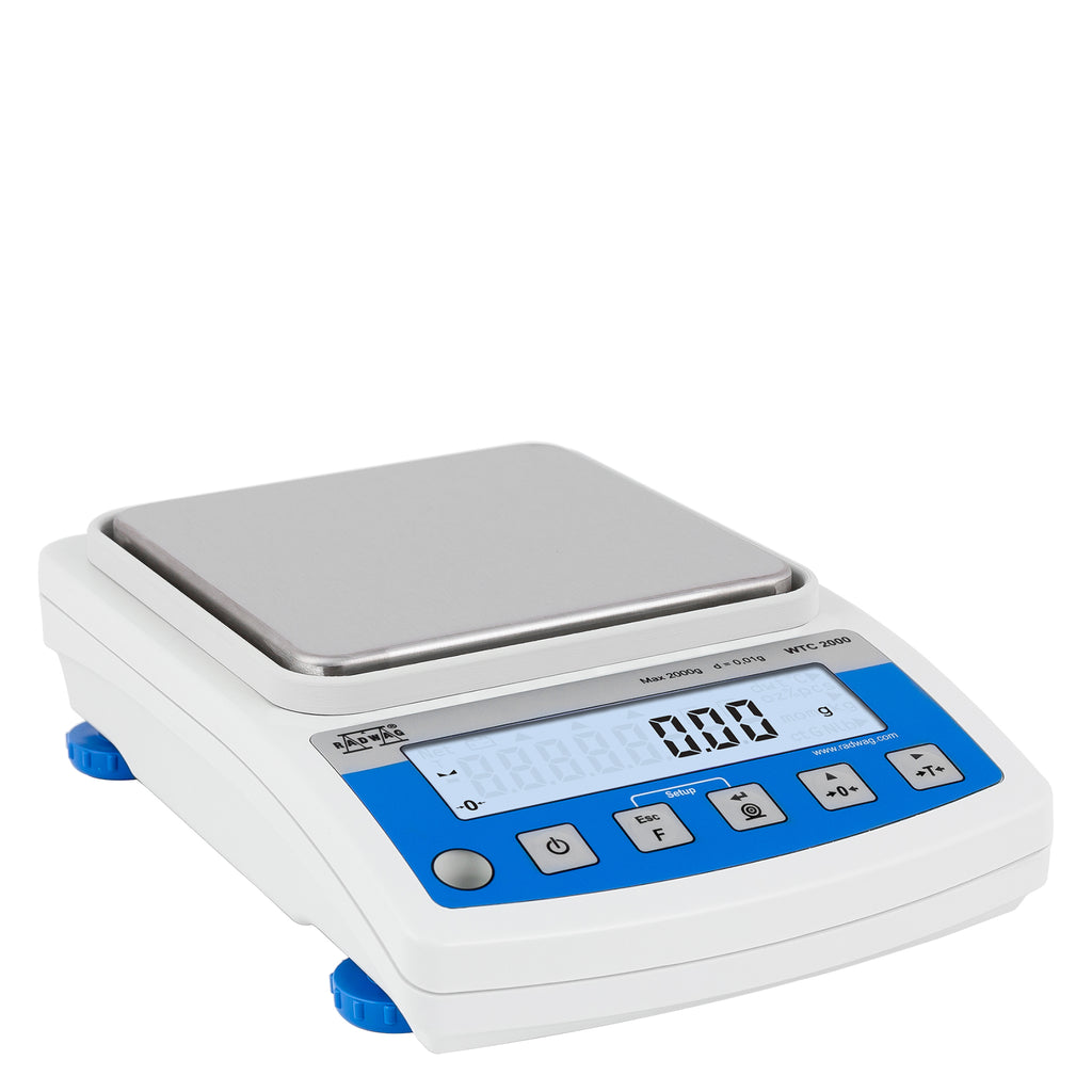 Präzisionswaage RADWAG WTC | Höchstlast: 200 g / 600 g / 2000 g / 3100 g | Ziffernschritt: 0,001 / 0,01 / 0,1 g