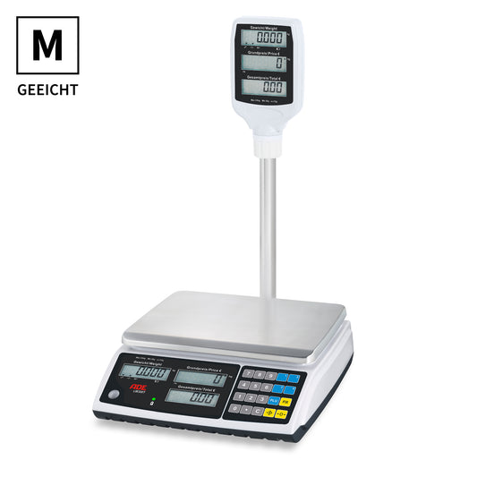 Geeichte Ladenwaage mit Hochanzeige ADE LW300T | inkl. Eichkosten | Höchstlast: 6 / 15 / 30 kg | Frontansicht