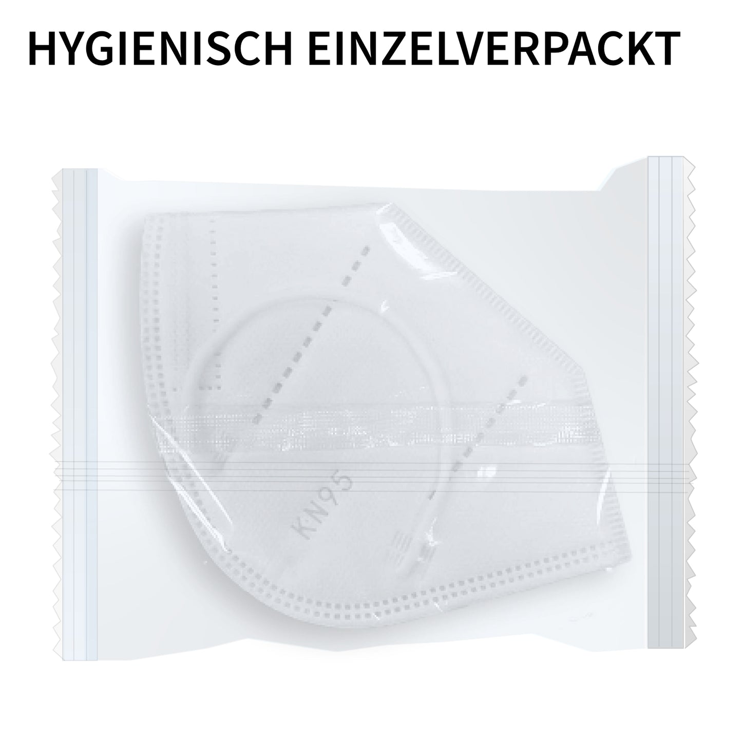 Atemschutzmaske KN95 | 25 Stück | GB2626-2006 zertifiziert | 4-lagig | mit Ohrschlaufen | Einzeln verpackt