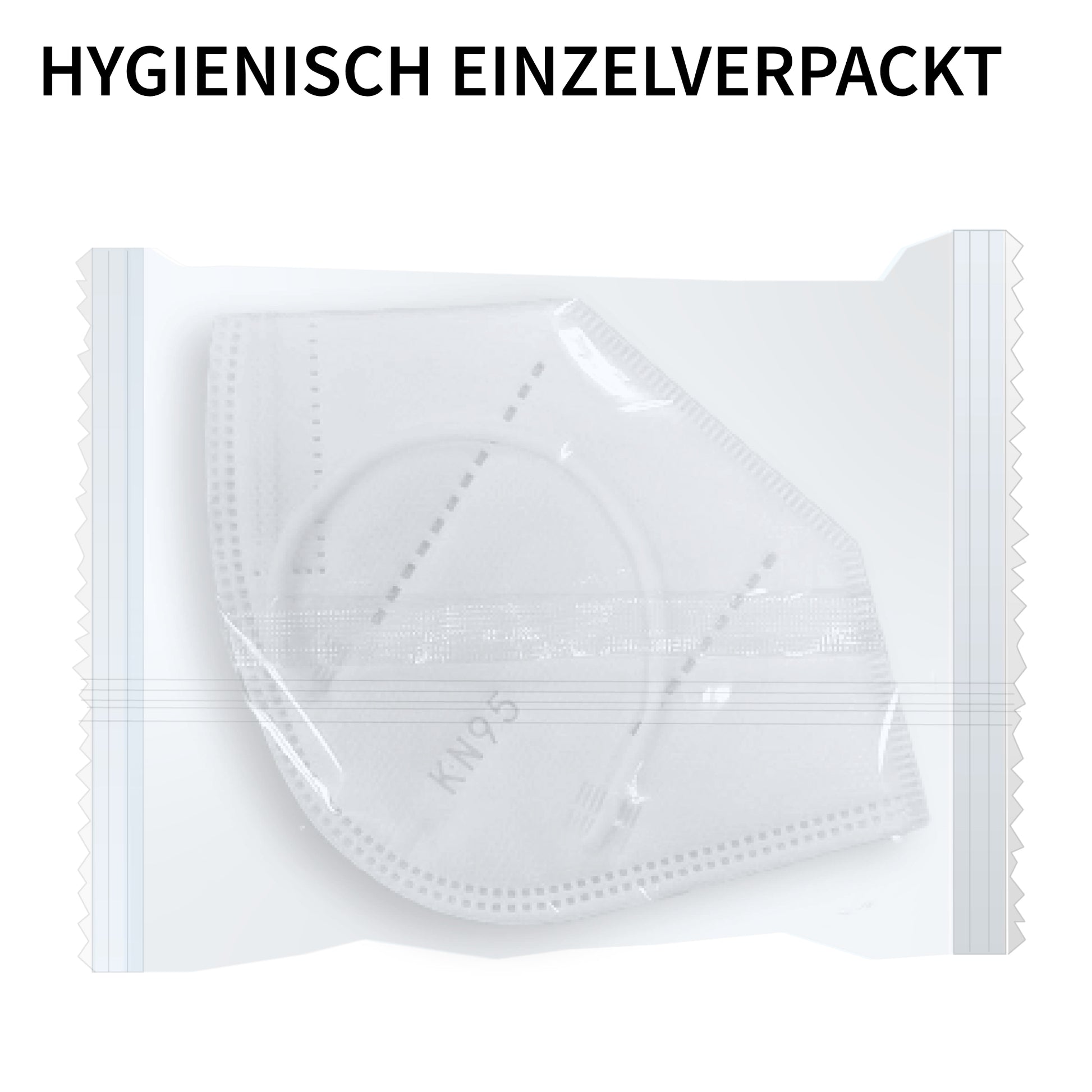 Atemschutzmaske KN95 | 25 Stück | GB2626-2006 zertifiziert | 4-lagig | mit Ohrschlaufen | Einzeln verpackt